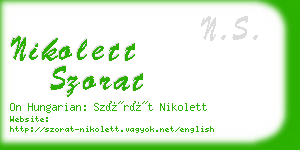 nikolett szorat business card